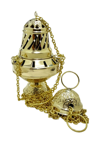 เตาเผาเครื่องหอมทองเหลือง ทนทาน สวยงาม ใช้ในโบสถ์และบ้าน พร้อมคุณสมบัติพิเศษ ขายส่ง กลิ่นมัสค์ กลิ่นหอมจากเมล็ดมัสค์ ที่วางเครื่องหอมสำหรับพิธีกรรมทางศาสนา - Product Image 5