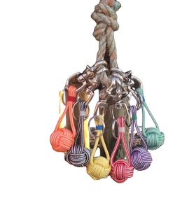 Monkey Fist Knot Keychain W/ Brass Shackle - 4.5" Long - Handmade Sailor Rope <b>Key</b> Ring - Nautical Jewelry Gift - Product Image 1