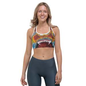 Women's Racerback Sports Bra With Shark Print Medium Support Yoga Activewear Top Breathable Spandex Polyester Seamless Design - Product Image 4