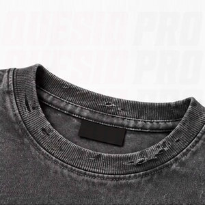 Camiseta Urbana de Moda Personalizada con Estampado en Relieve, Camiseta Vintage con Gráficos, Camiseta Corta Desgastada, Camiseta Holgada Informal de Estilo Urbano Hip Hop - Product Image 5