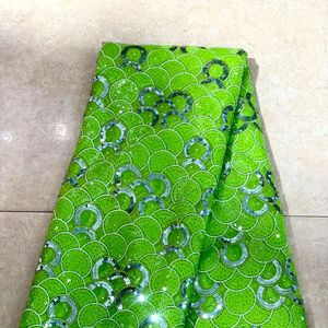 Tela de encaje bordado africano, tela de organza, malla de lentejuelas, textil para vestidos de moda, abastecimiento, exportación, comercio, comprador, EE. UU. - Product Image 4
