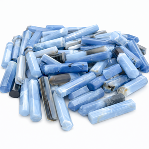 Punta de Cristal de Ópalo Azul Natural Chakralume Owyhee, Tallado Plano Pulido, Varita Curativa, Puntero, Piedra Energética para Meditación Reiki - Product Image 1