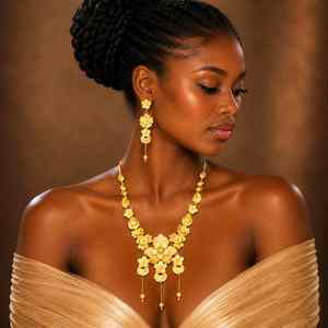 Collares Cortos Turcos de Latón con Baño de Oro de 14K, 18K, 24K, Estilo Tradicional de Dubái, Joyería Nupcial de Moda, Oro Joyería - Product Image 2