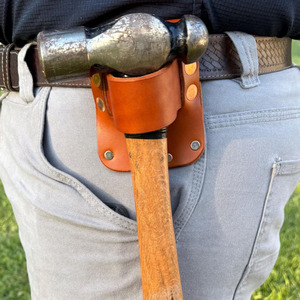 Handmade Leather <b>Hammer</b> Pouch Secure Belt Loop Tool <b>Holder</b> For Woodworkers Electricians Construction Workers in reasonable price - Product Image 5