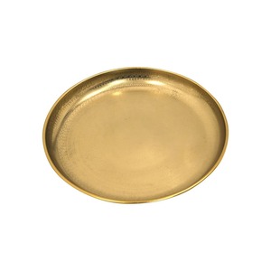 Assiette de présentation ronde artisanale en acier inoxydable doré/argenté pour mariage, banquet, buffet, décoration de table à domicile - Product Image 1