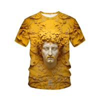 Camiseta de Cuello Redondo para Hombre, Corte Ajustado, Manga Corta, Multicolor, Diseño Personalizado, Impresión Digital, Tejido de Punto, 100% Algodón, Alta Calidad, Ecológica