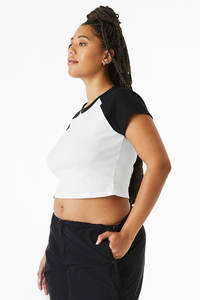 Camiseta Corta de Algodón Elástico Ajustada para Mujer, Estilo Y2K, Cuello Redondo, Manga Corta, Informal, para Verano, Ropa Urbana, con Logotipo Personalizado OEM - Product Image 2