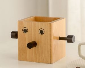 Cheap Wooden <b>Boxes</b> Wooden Pen Holder Pencil Box Painting Stationery <b>Makeup</b> Accessaries Desk Organizer - Product Image 1