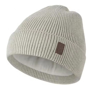 Wholesale Personalized Adult Winter <b>Beanies</b> OEM Custom Logo Wool Blend Fisherman Knit Ribbed Cuff Breathable <b>Waterproof</b> Daily - Product Image 2