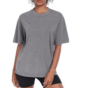 Camiseta Casual Vintage para Mujer, Lavado Ácido, de Alta Calidad, 100% Algodón, Transpirable - Product Image 2