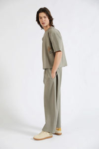 T-shirts pour hommes à manches longues, coupe ajustée, respirants, nouveaux modèles unis à col rond, imprimés numériquement en noir et blanc - Product Image 5