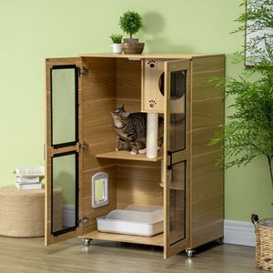 Lussuoso e Ampio Condo per Gatti, Scala/Torre di Arrampicata/Casa per Animali Domestici Eco-Friendly, Design Moderno Classico Solido per Ufficio, Idea Regalo di Natale - Product Image 1