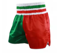 Shorts MMA unisexe orange, imprimé par sublimation, motif floral bleu géométrique, séchage rapide, polyester/coton, coupe ample, arts martiaux mixtes - Product Image 5