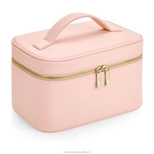 Sac cosmétique personnalisé en usine avec poignée souple, pochette non tissée, sac de rangement pour maquillage, sac à fermeture éclair pour femmes et hommes - Product Image 3