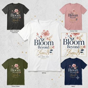 T-shirt Femme Blanc à Imprimé Floral Col Rond Coupe Slim 180g 100% Coton Manches Courtes Printemps Été Décontracté Bloom Beyond Limits - Product Image 4