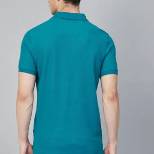 Chemise Homme Respirante en Coton Tricoté 100% Uni Grande Taille avec Logo Anti-Plis sur le Devant Manches Courtes Logo Personnalisé - Product Image 4