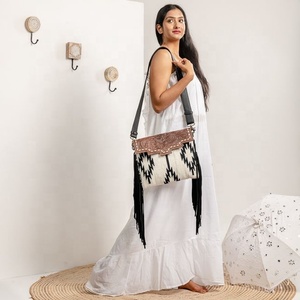 LW Western Stylish Saddled <b>Blanket</b> Handbag Tooled Leather Strap High Quality Aztec Side Bags Vintage Colorful Hand Carved Bag - Product Image 2