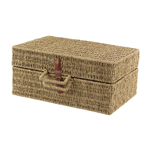 Wholesale Seagrass <b>Storage</b> Basket <b>Suitcase</b> With Handle, Handwoven Wicker File Document Organizer Box, Crafted In Vietnam - Product Image 1