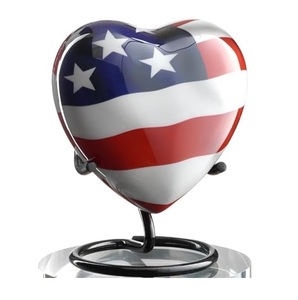 Elegant Aluminum Heart Shape <b>Keepsake</b> Urn Memorial <b>Ash</b> Holder Featuring Decorative Secure Closure And Polished Finish - Product Image 1