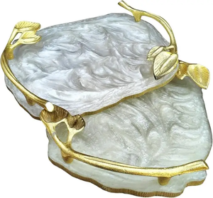 Bandeja Decorativa Rectangular de Resina Moderna, Pulida, Ecológica, Hecha a Mano, Elegante Plato para Servir el Desayuno, Organizador de Joyas, para Café - Product Image 3