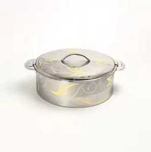 Luxury Gold Stainless Steel Sphere Chafing Dish Insulated Hot <b>Pot</b> Food Warmer Serving Bowl With Artistic Laser Cut Base <b>Lid</b> - Product Image 3