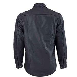 เสื้อเชิ้ตหนัง PU แขนสั้นผู้ชาย ดีไซน์สตรีทแวร์คุณภาพสูง สไตล์ลำลองสำหรับกิจกรรมกลางแจ้ง คอปกตั้ง ติดกระดุม เป็นมิตรกับสิ่งแวดล้อม ปี 2026 - Product Image 5