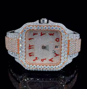 Reloj de pulsera de cuarzo elegante con diamantes de moissanita para hombre, ideal para uso casual y como regalo. - Product Image 5