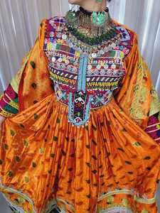 Robe longue en dentelle brodée style afghan populaire pour femmes, manches longues, en tissu naturel, pour les soirées. - Product Image 6