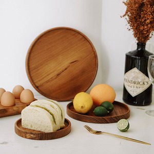 Platos de Servir Redondos de Madera Maciza Japonesa para el Hogar, Plato para Servir Comida en Restaurantes - Product Image 6