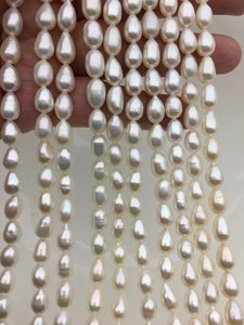 Perlas de Agua Dulce Blancas AA en Forma de Lágrima de 6-7mm x 9-11mm, Cultivadas Naturalmente, en Hilo Suelto para la Fabricación de Joyería, Suministros al por Mayor - Product Image 4