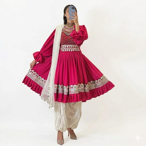 Ropa paquistaní, vestido nupcial afgano Kuchi, vestido de boda Kuchi multicolor, vestido tribal afgano para mujer - Product Image 1