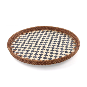 Mesa giratoria Lazy Susan de ratán con incrustaciones de nácar estilo rústico para mesa de comedor redonda o para gabinete de despensa - Product Image 2