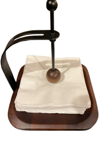 Servilletero de Madera de Nogal para Mesa, Dispensador de Servilletas Cuadrado de Madera y Metal, Apto para Cocina, Restaurante, Bar, Oficina, Fiestas, Decoración del Hogar - Product Image 3