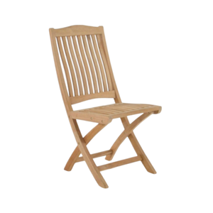 Chaise pliante classique en teck naturel, idéale pour l'intérieur et l'extérieur. - Product Image 1