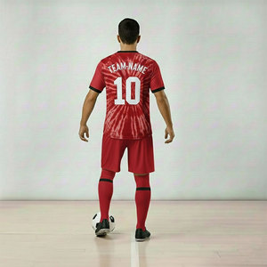 Tenue de football d'équipe en gros, ensemble maillot et short de football, personnalisable avec nom d'équipe sur le devant, anti-UV, respirant, sublimé, séchage rapide - Product Image 3