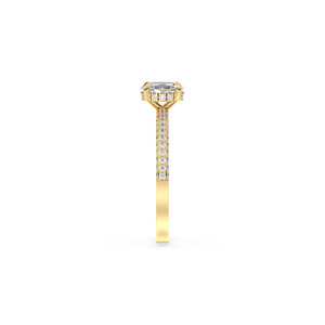 Bague de fiançailles solitaire REYES avec diamant de laboratoire HPHT CVD de 1,41 carat, taille ovale, en or massif 14 carats plaqué rhodium. - Product Image 4