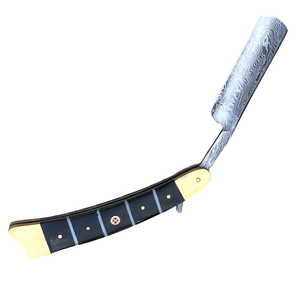 Navaja de Afeitar Plegable Recta de Acero de Damasco Hecha a Mano, Lista para Usar, con Hoja Clásica de Barbero para Afeitar la Cara, para Hombre - Product Image 5
