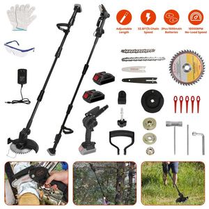 3 1 Cordless Electric 21V 1500mAh Hand Model Pole <b>Saw</b> Mini Chainsaw Grass Trimmer Kit Adjustable Length 4in for Wood Application - Product Image 1