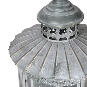 Lanternes à bougies en fer gris antique en gros avec support, faites à la main pour la décoration de la maison à Pâques et Noël - Product Image 4