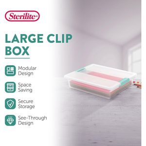 Set di 6 Contenitori Grandi in Plastica Trasparente con Coperchi a Chiusura, Impilabili, per Materiali Artistici e Artigianali - Product Image 3