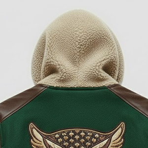 Best Clothing Manufacturers Varsity Hooded Jacket In Low MOQ Chenille Embroidery Streetwear Letterman Varsity Jacket For <b>Men</b> - Product Image 4