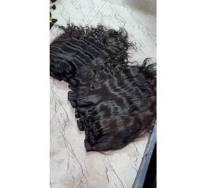 Extensions de cheveux humains bruts non traités, provenant de temples indiens, double tirage, ondulés naturels, alignement des cuticules - Product Image 1