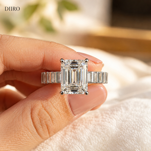 14k White <b>Gold</b> Plated Engagement <b>Ring</b> Elegant Moissanite Proposal Women's <b>Ring</b> Emerald Shape Diamond Wedding <b>Ring</b> - Product Image 2