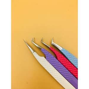 Pinces à extensions de cils en acier inoxydable de précision, à pointe lisse, fabriquées au Pakistan pour les artistes experts en extensions de cils - Product Image 1