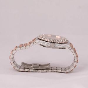 Reloj de Diamantes Moissanite VVS de Alta Calidad, Completamente Adornado, Lujoso, Vintage, Automático, de Acero Inoxidable, Movimiento ETA, Resistente al Agua 10 Bar - Product Image 4