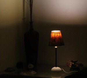 Camelon Exports Modern Table <b>Lamp</b> with Brown Cone-Shaped <b>Paper</b> <b>Shade</b> Warm Light Decorative Desk Lighting - Product Image 3