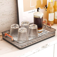 MIXWARES Plateau de drainage double couche transparent en plastique écologique, organisateur de bureau moderne pour fruits, café, hôtel, réception, maison
