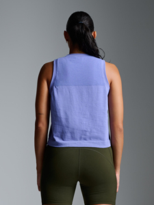 Débardeur court léger et respirant pour femme, col rond, coupe ajustée, sans manches, décontracté, en polyester/coton, vêtement de mode - Product Image 2