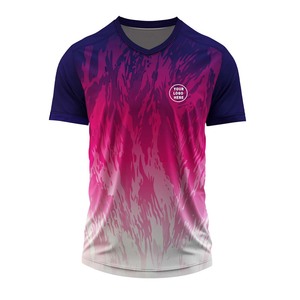 Maillot de football rayé personnalisé à col en V avec impression de logo – Vente en gros, directement de l'usine - Product Image 2