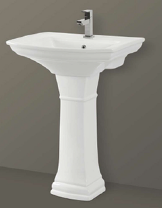 อ่างล้างหน้าแบบตั้งพื้น DELTA SET พร้อมก๊อกน้ำแบบรูเดียว ทำความสะอาดง่าย เหมาะสำหรับห้องน้ำ โรงแรม โรงเรียน ห้องสุขา โรงพยาบาล บ้านพักอาศัย อพาร์ตเมนต์ - Product Image 3